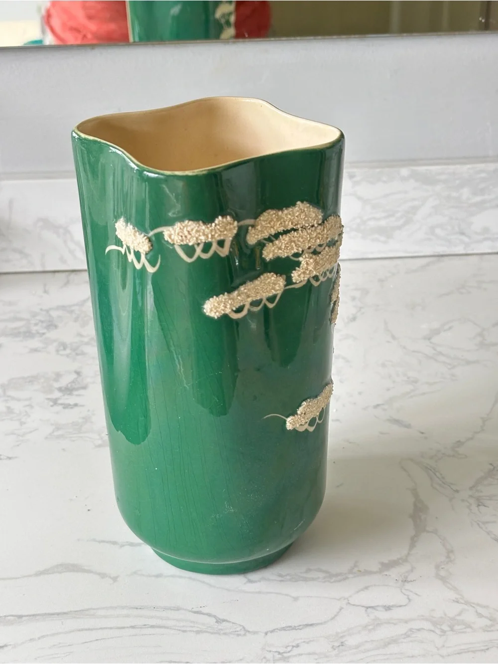 WEIL WARE CALIFORNIA POTTERY MING TREE STUDIO VASE, HAND MARKED 1924